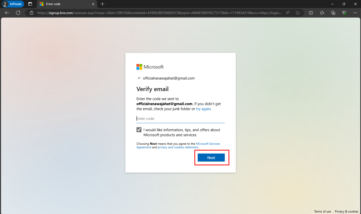 Bing AI Image email