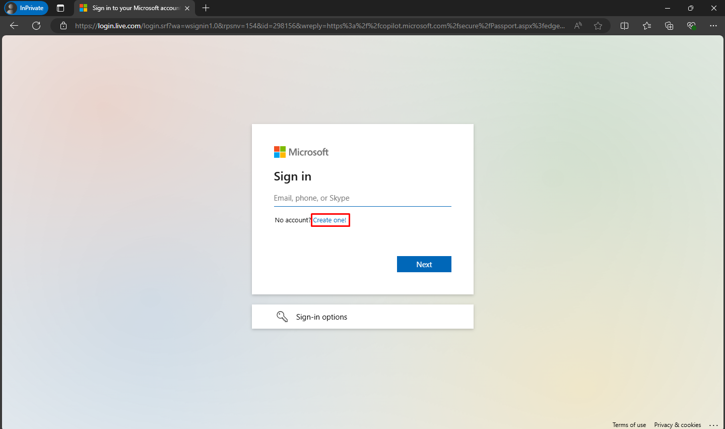 Bing AI Image sign in