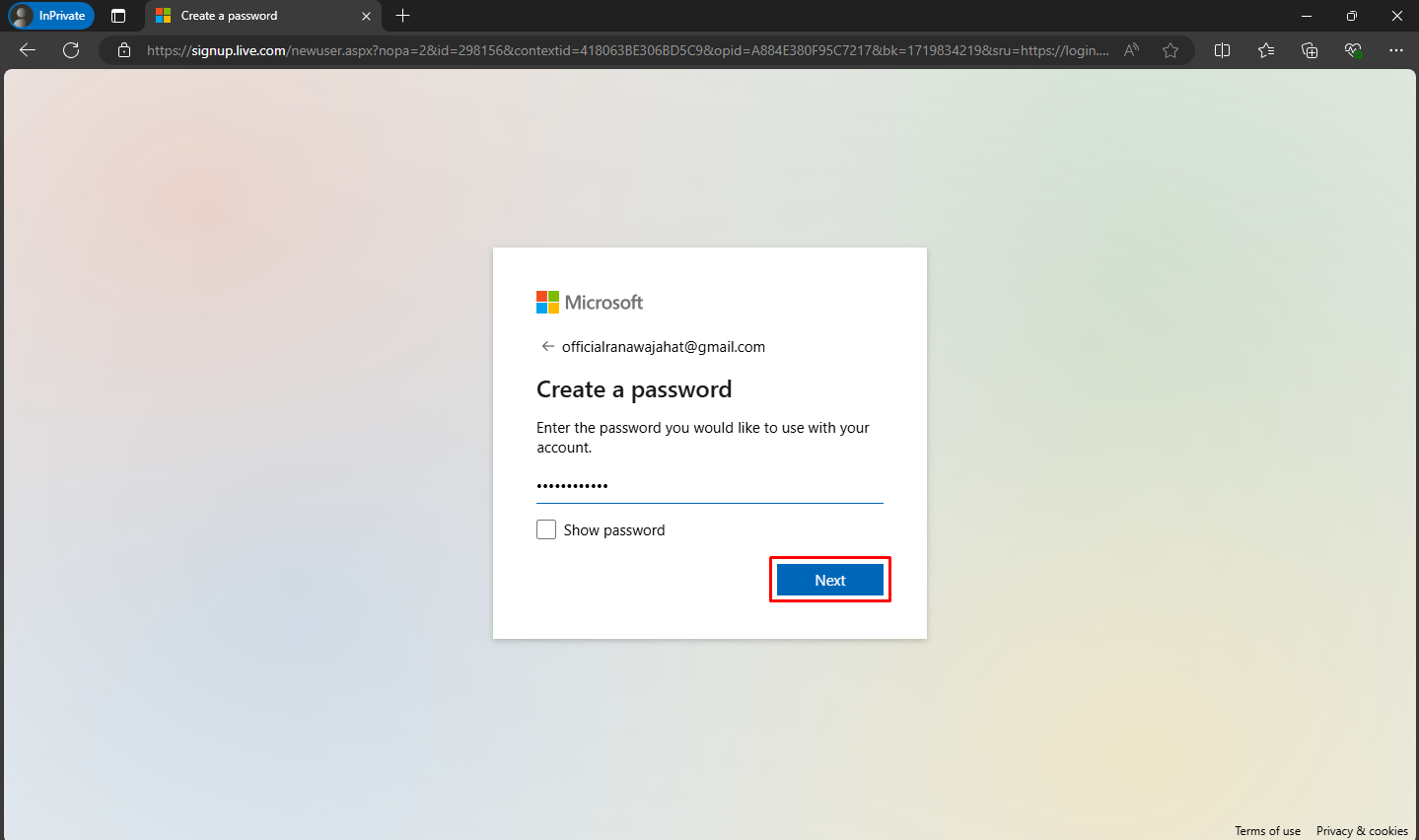 Bing AI Image password