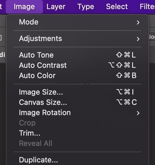 Click on Image from the menu - How to Resize an Image