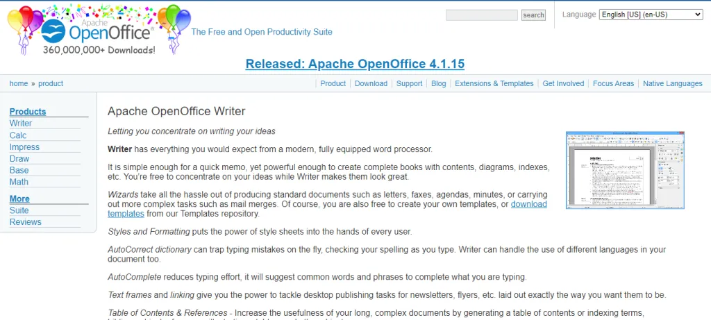 Apache OpenOffice Writer 