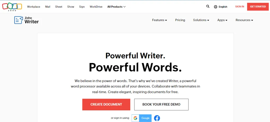 Zoho Writer -