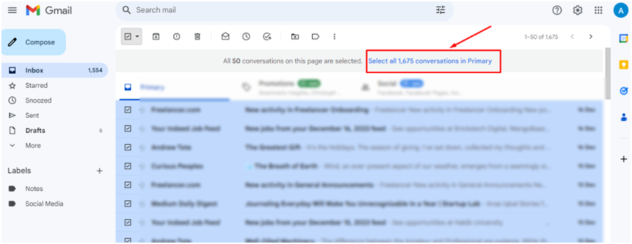 How to Delete all Emails on Gmail?