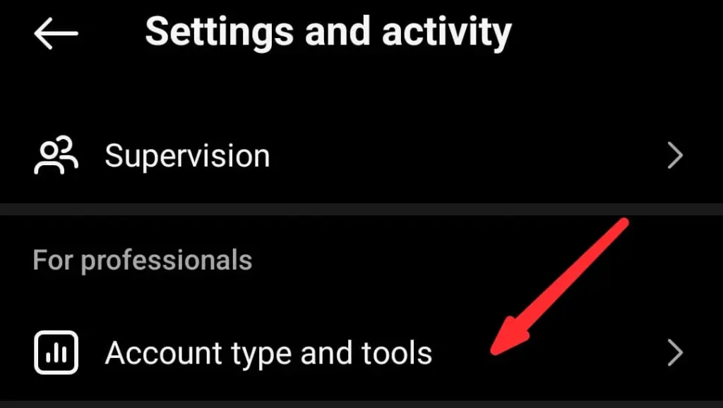 Account type and tools