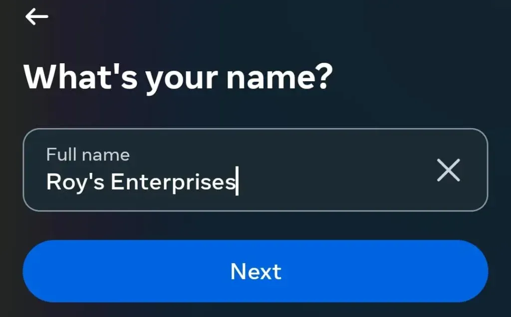 Enter the name 