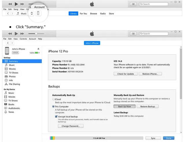 iTunes window