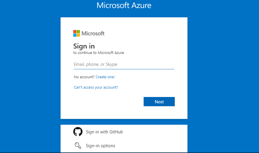 Log in to the Azure portal