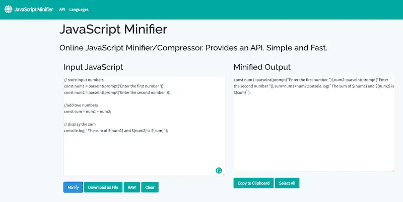 Minify CSS and JavaScript