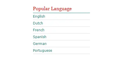 Different Languages