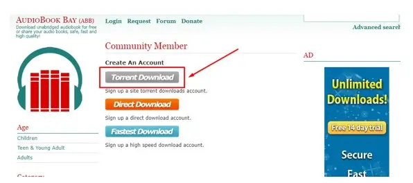 Torrent Download adiobookbay