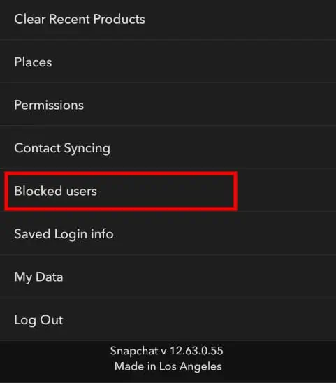 Scroll down and tap on "Blocked Users"