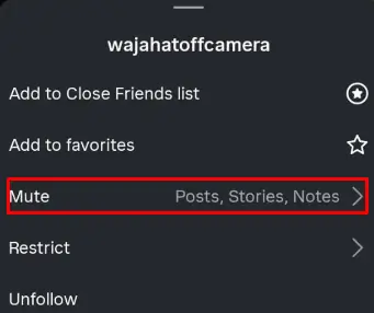 choose the Mute option
