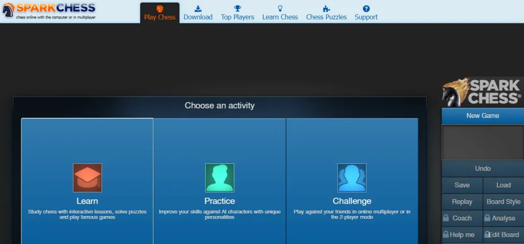 SparkChess - Online Platforms to Play 2 Player Chess Free