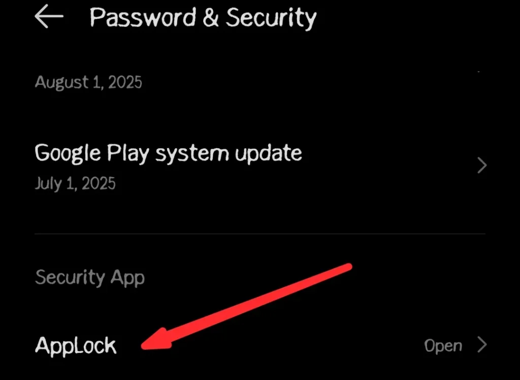 Now, select the App Lock option