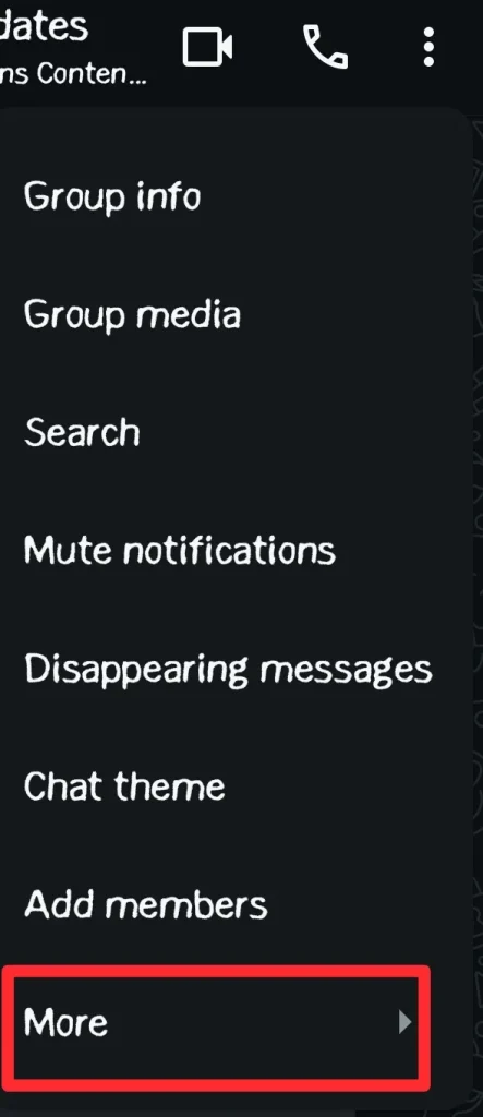 Select “More