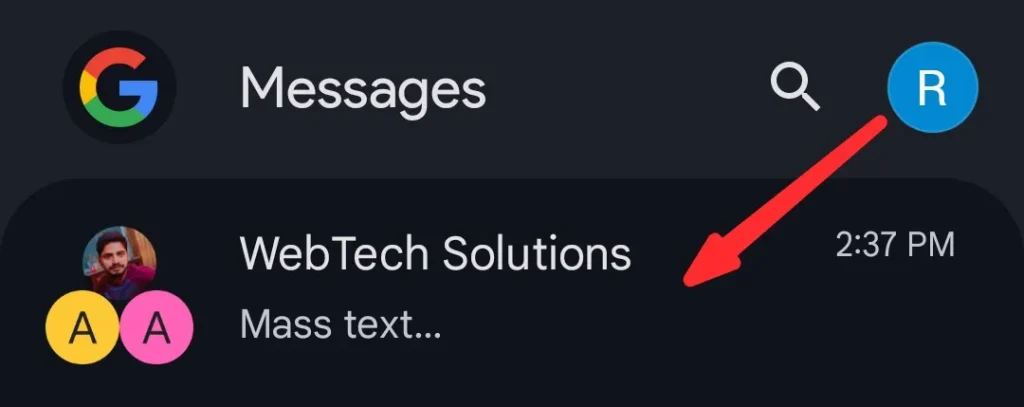 Tap and hold the group conversation