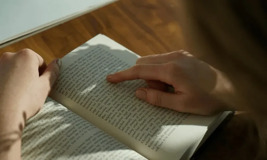 Reading a book to relieve their stress