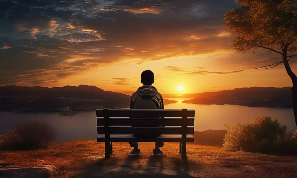 Watch Sunset in the peaceful weather in silence