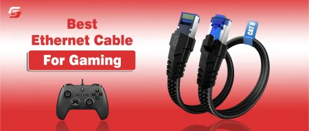 Cat8 Ethernet cable for gaming PC showing fast wired connection and stable internet speed.