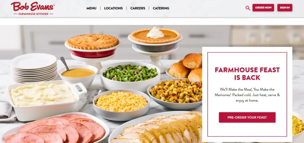 Bob Evans Homepage Screenshot