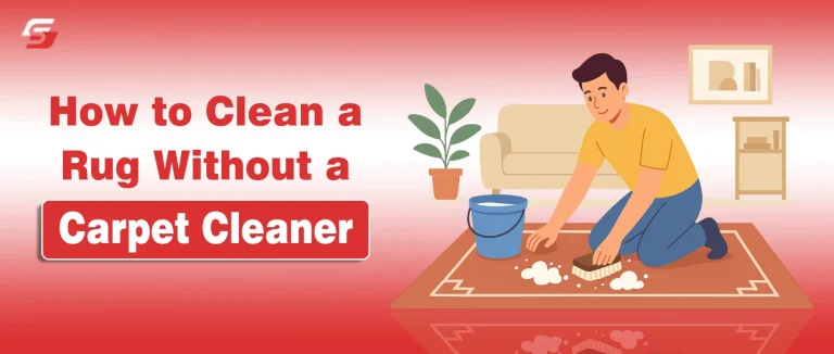 How to Clean a Rug at Home Without a Machine | Safe DIY Secrets Person washing a rug by hand with a brush and soap water to remove dirt and stains without using a carpet cleaner.