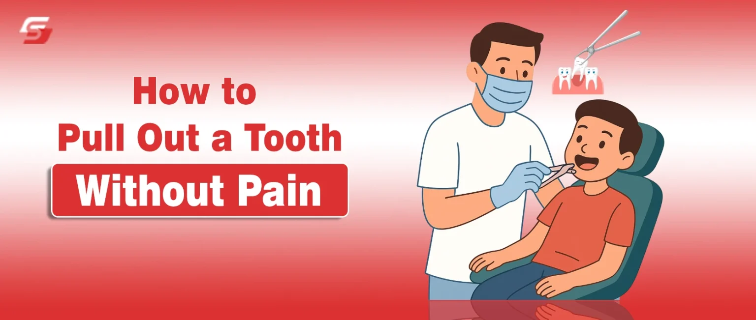 Dentist examining a patient’s mouth to check a loose tooth before pain-free removal.