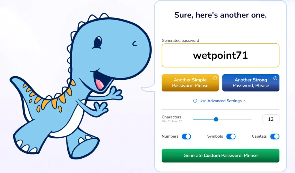 Custom password generation
