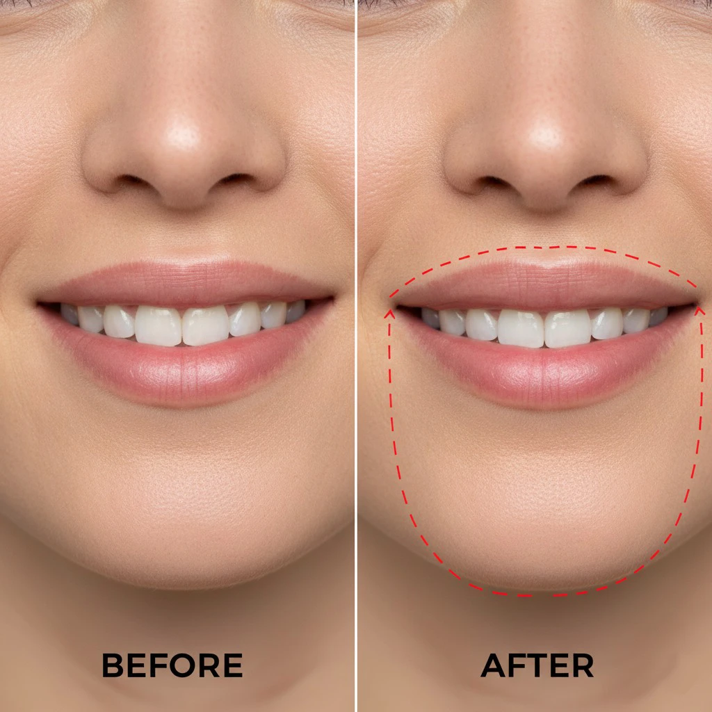 Lip Flip After Before