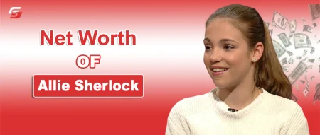 Portrait of Allie Sherlock with text ‘Allie Sherlock Net Worth’, highlighting her earnings from YouTube, music streaming, brand deals, and live performances.