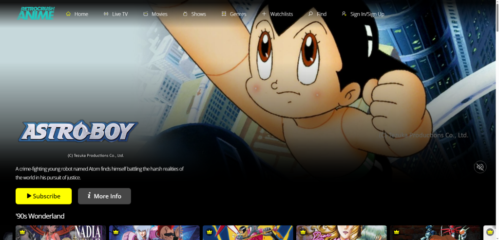 Retrocrush webpage screenshot by stuffablog