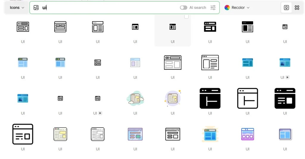 UI icons