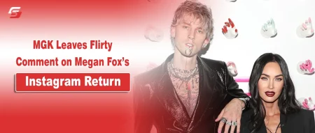 Portraits of Megan Fox and Machine Gun Kelly side-by-side for the news of her Instagram return and his flirty comment.