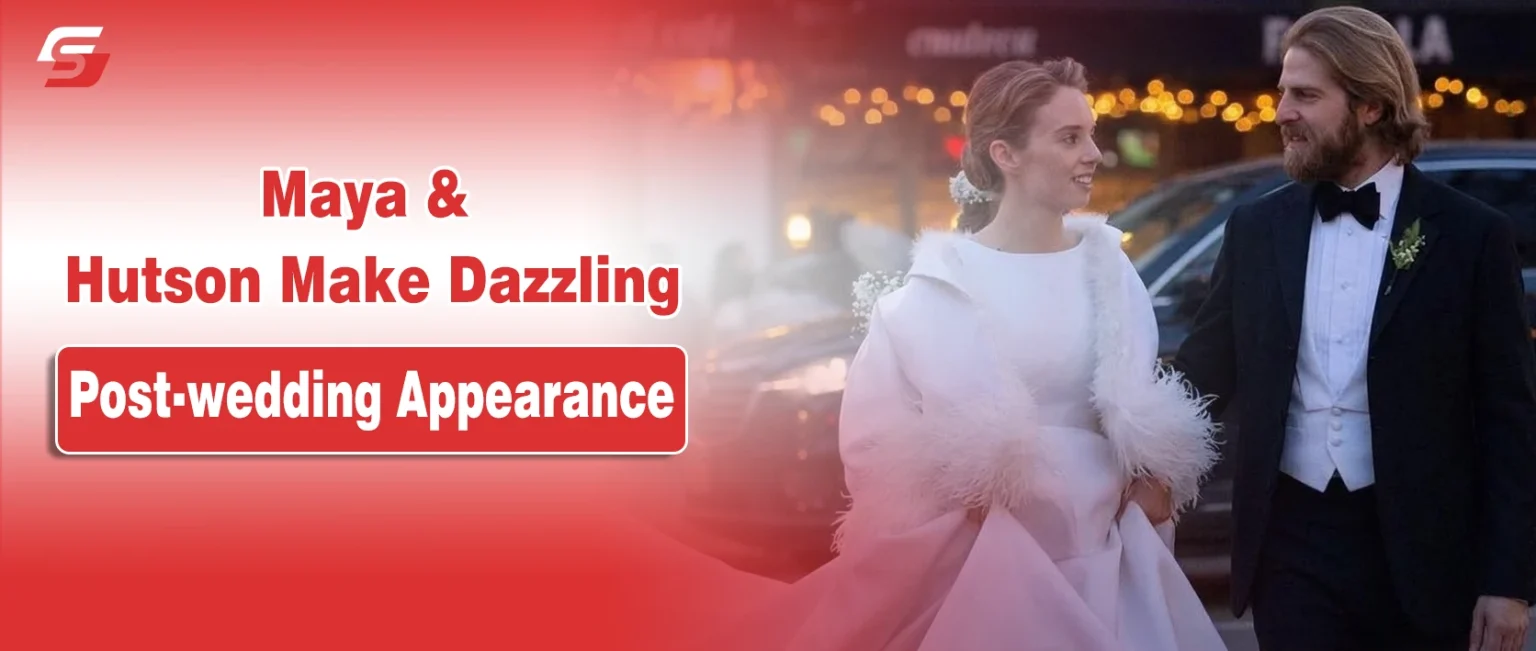 Maya Hawke and husband Christian Lee Hutson posing together at the 2026 Tibet House US Benefit Concert.