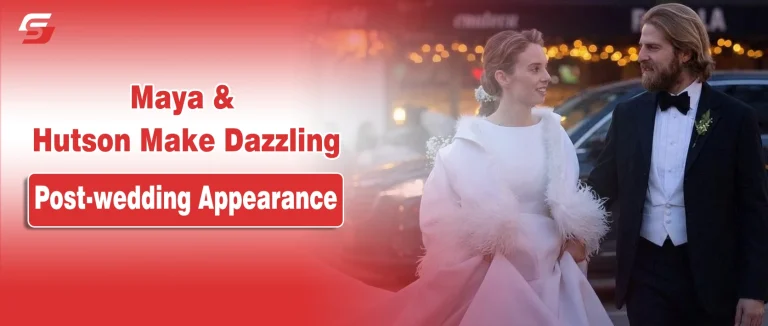 Maya Hawke and husband Christian Lee Hutson posing together at the 2026 Tibet House US Benefit Concert.