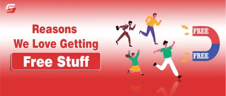 The Psychology of Free: 6 Reasons We Love Getting Free Stuff Illustration of people running toward a large magnet labeled “FREE,” symbolizing the psychological attraction to free offers. 📝 Image Description A conceptual graphic with a red-to-white gradient background. At the center, a large horseshoe magnet labeled “FREE” on both ends emits yellow lightning bolts, representing the pull of free offers. Four stylized figures are shown running eagerly toward the magnet, highlighting the strong appeal of freebies. On the left side, bold text reads: “Reasons We Love Getting Free Stuff.” The design visually conveys the idea that free items act as a powerful psychological magnet, drawing people in with excitement and urgency. Would you like me to also suggest SEO-friendly filenames and captions for this image so it performs better in search and social sharing?
