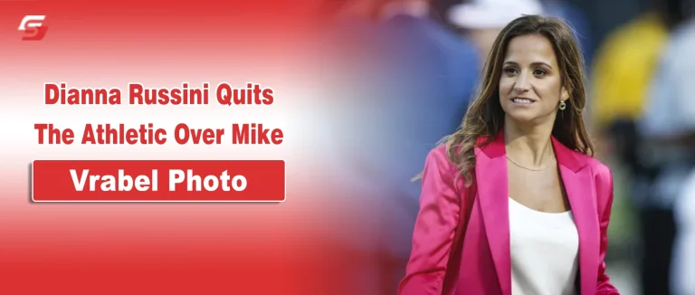 NFL Reporter Dianna Russini Resigns from The Athletic Amid Mike Vrabel Photos Controversy Dianna Russini in a pink blazer on a red news graphic.