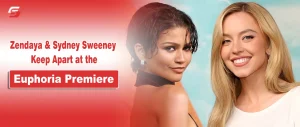 Zendaya and Sydney Sweeney Snub Each Other at Euphoria Season 3 Premiere Zendaya and Sydney Sweeney side-by-side portraits on a premiere news graphic.