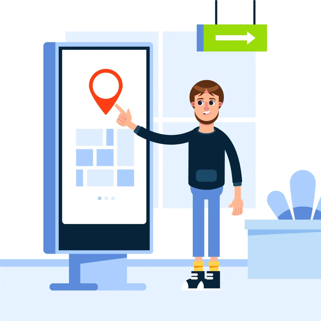 User Interacting with Indoor Navigation Map